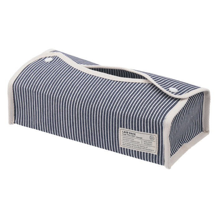 LB ティッシュケース ヒッコリー ネイビー 幅275×奥行110×高さ65 fj-27624の画像