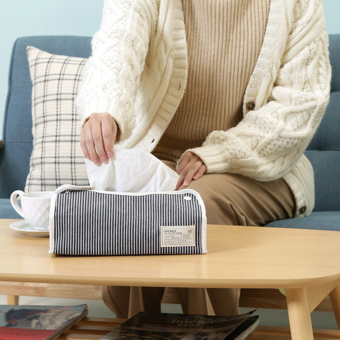 LB ティッシュケース ヒッコリー ネイビー 幅275×奥行110×高さ65 fj-27624の画像