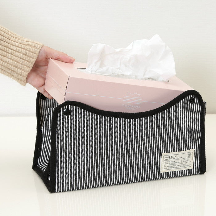 LB ティッシュケース ヒッコリー ブラック 幅275×奥行110×高さ65 fj-27625の画像