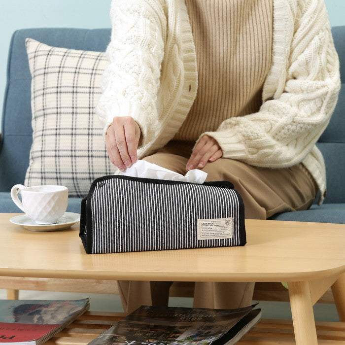 LB ティッシュケース ヒッコリー ブラック 幅275×奥行110×高さ65 fj-27625の画像