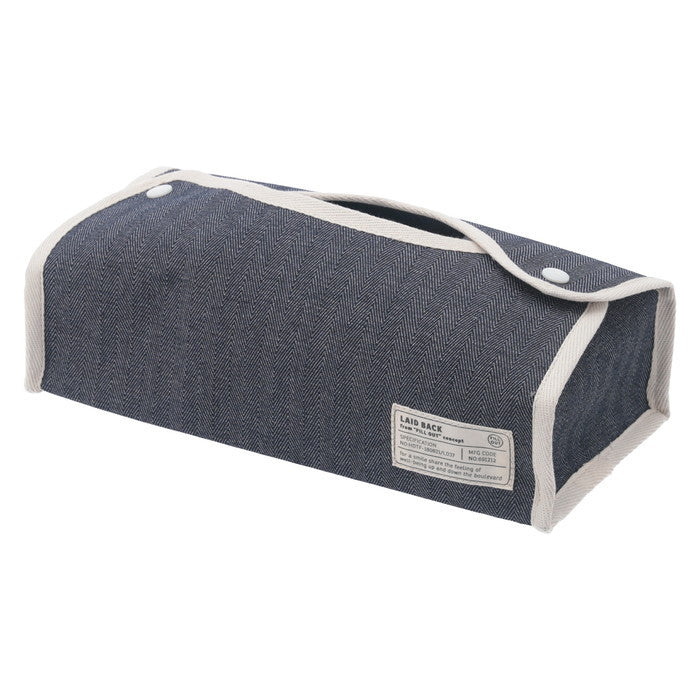 LB ティッシュケース ヘリンボーン ネイビー 幅275×奥行110×高さ65 fj-27626の画像