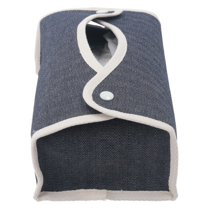 LB ティッシュケース ヘリンボーン ネイビー 幅275×奥行110×高さ65 fj-27626の画像