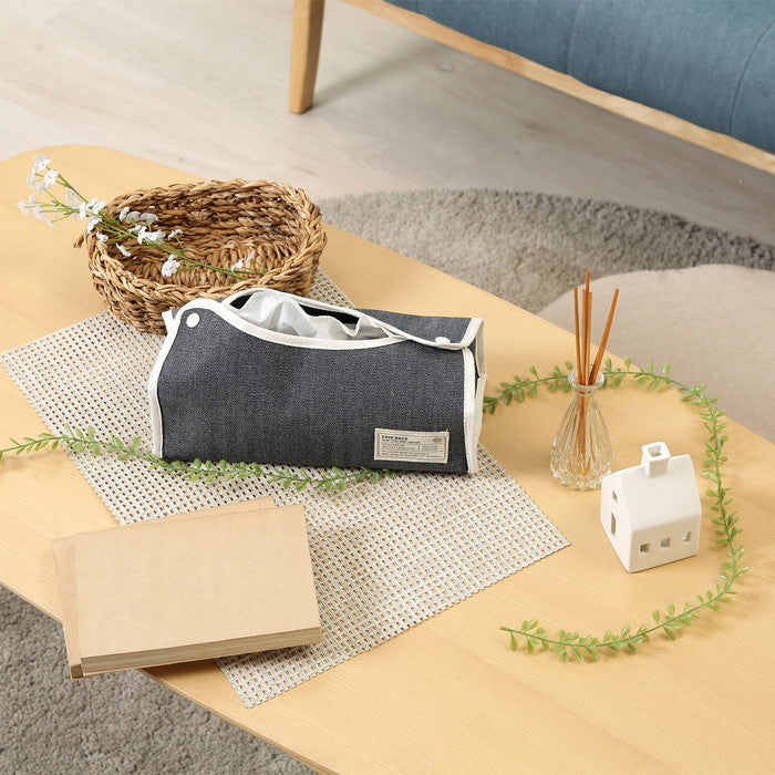 LB ティッシュケース ヘリンボーン ネイビー 幅275×奥行110×高さ65 fj-27626の画像