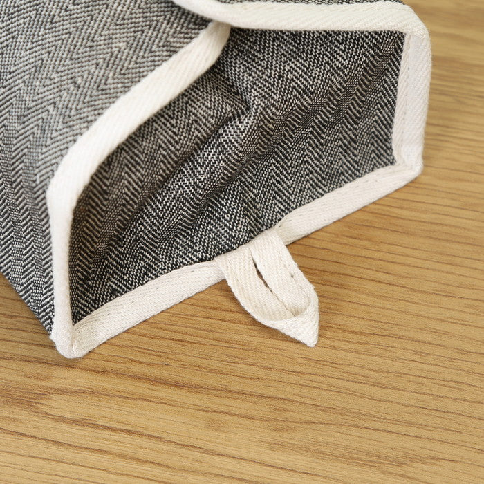 LB ティッシュケース ヘリンボーン ブラック 幅275×奥行110×高さ65 fj-27627の画像