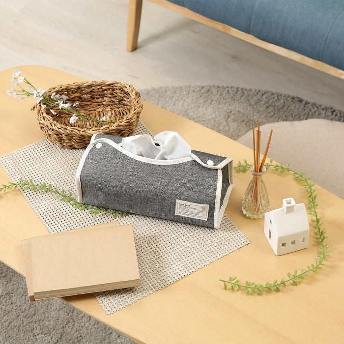 LB ティッシュケース ヘリンボーン ブラック 幅275×奥行110×高さ65 fj-27627の画像