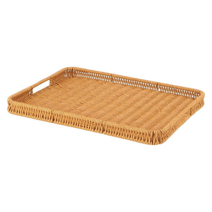トレー 洗える 手編み ナチュラル 完成品 W360×D280×H30mm 0.32kg fj-27873の画像