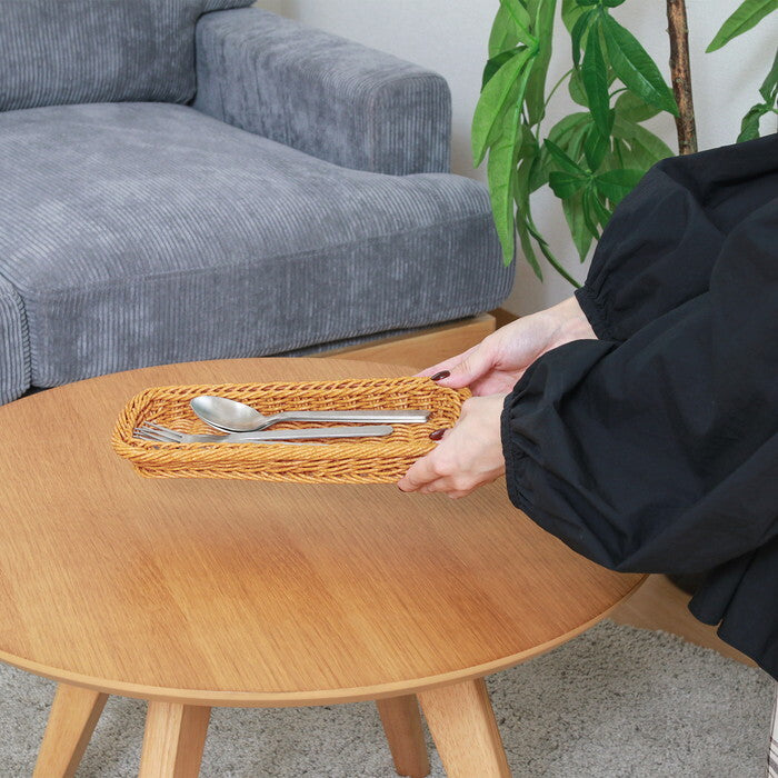 カトラリ収納 洗える ナチュラル 完成品 W100×D270×H35mm 0.12kg fj-27876の画像