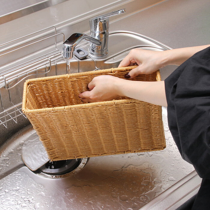 隙間収納 洗える ファイルケース ナチュラル 完成品 W110×D320×H240mm 0.48kg fj-27880の画像