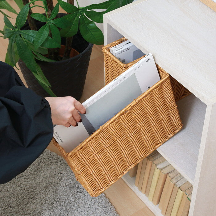 隙間収納 洗える ファイルケース ナチュラル 完成品 W110×D320×H240mm 0.48kg fj-27880の画像
