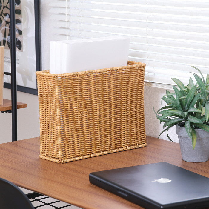 隙間収納 洗える ファイルケース ナチュラル 完成品 W110×D320×H240mm 0.48kg fj-27880の画像