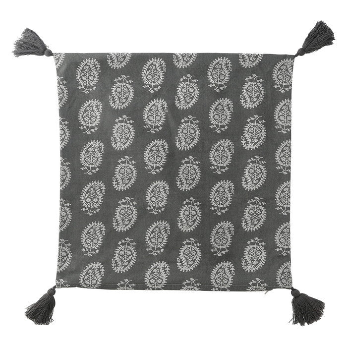 クッションカバー 45×45 タッセルペーズリー GY グレー 幅45×450×高さ5 fj-27895の画像