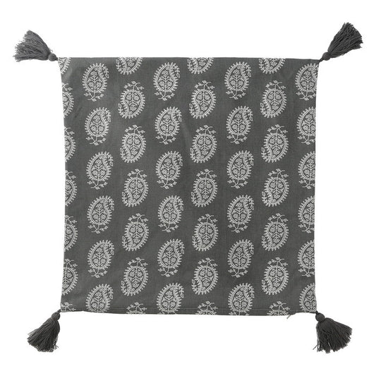 クッションカバー 45×45 タッセルペーズリー GY グレー 幅45×450×高さ5 fj-27895の画像