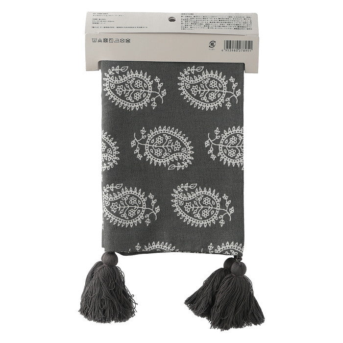 クッションカバー 45×45 タッセルペーズリー GY グレー 幅45×450×高さ5 fj-27895の画像