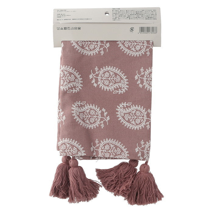 クッションカバー 45×45 タッセルペーズリー PK ピンク 幅45×450×高さ5 fj-27896の画像