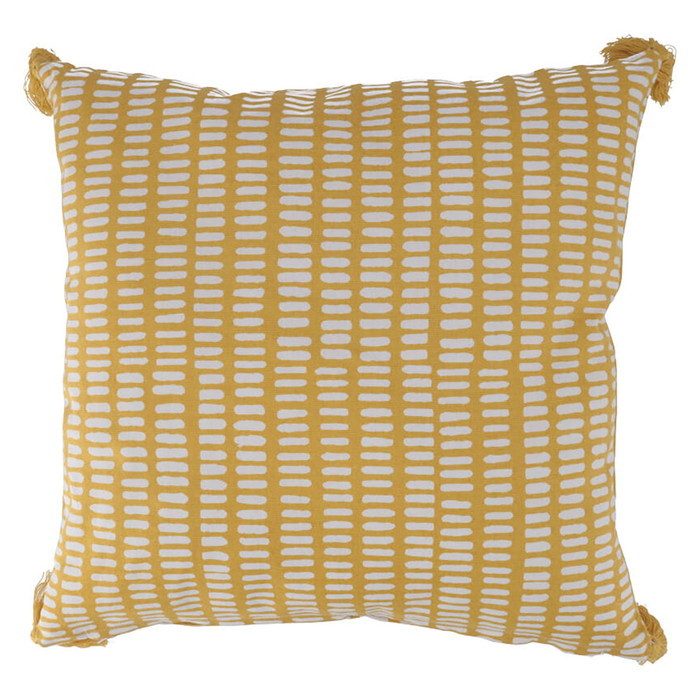 クッションカバー 45×45 タッセルランダムドット YE イエロー 幅45×450×高さ5 fj-27897の画像