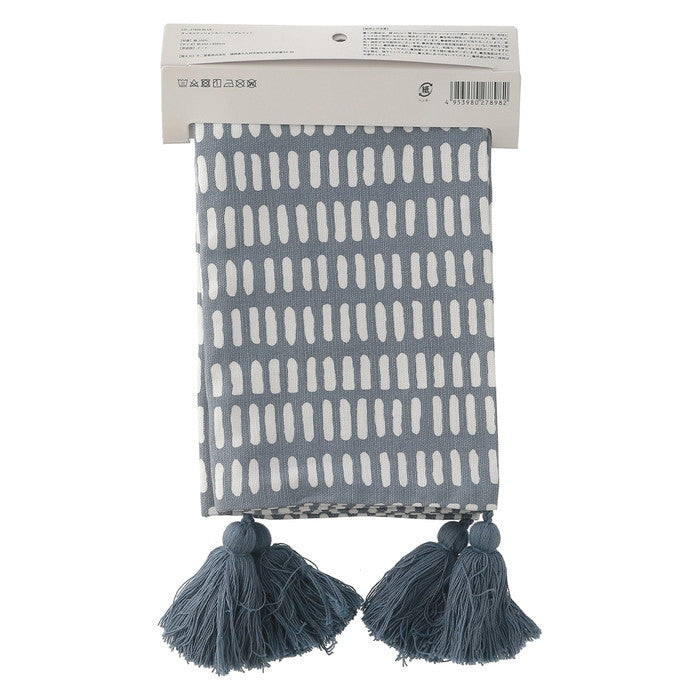 クッションカバー 45×45 タッセルランダムドット BL ブルー 幅45×450×高さ5 fj-27898の画像