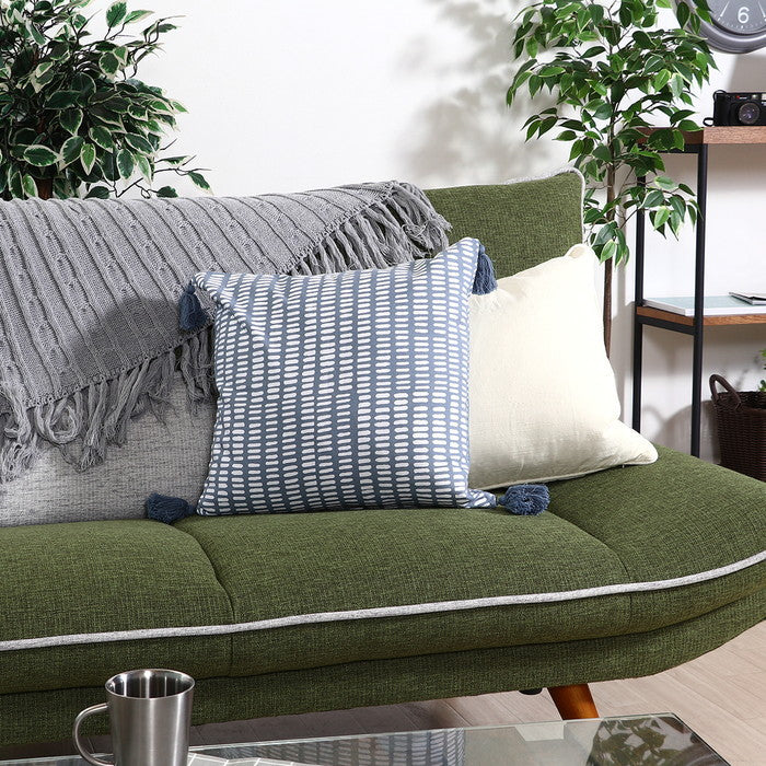 クッションカバー 45×45 タッセルランダムドット BL ブルー 幅45×450×高さ5 fj-27898の画像