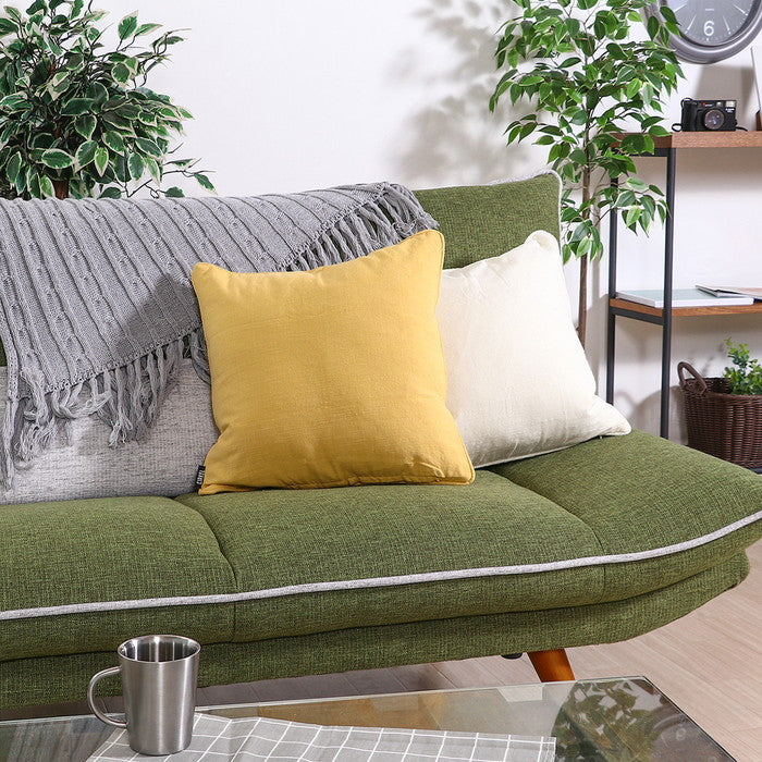 サーケル クッションカバー 45×45 パイピング YE マスタード イエロー 幅45×450×高さ5 fj-27904の画像