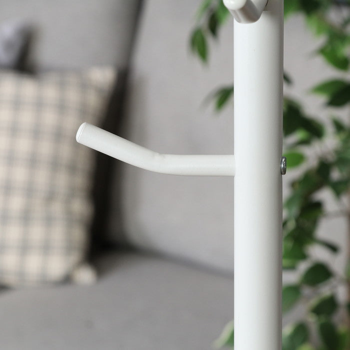 リュックが掛けられるポールハンガー ホワイト マットホワイト 幅335×奥行335×高さ1720 fj-27954の画像