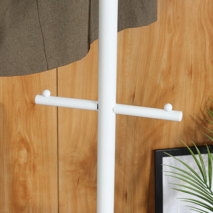 リュックが掛けられるポールハンガー ホワイト マットホワイト 幅335×奥行335×高さ1720 fj-27954の画像