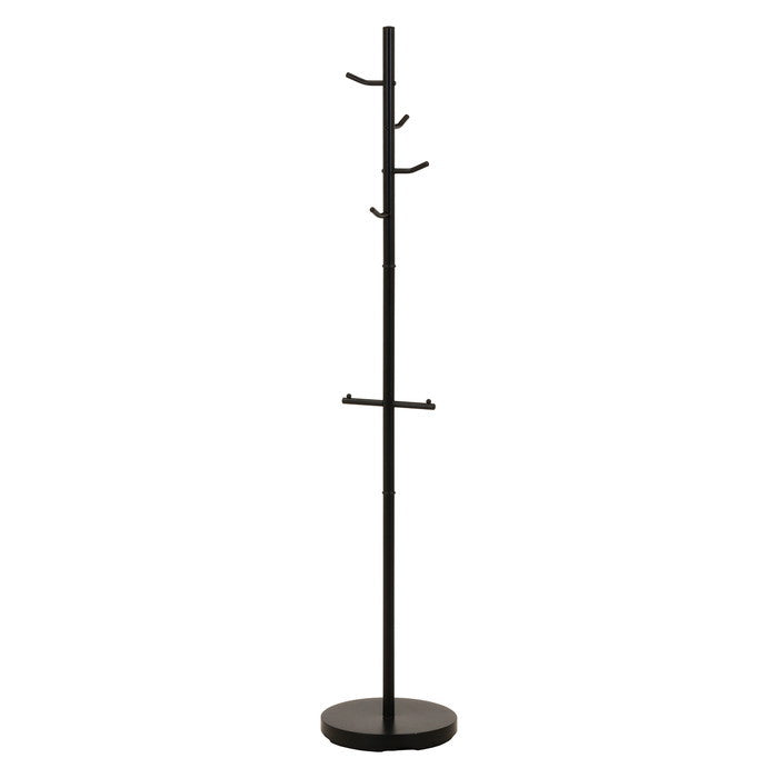 リュックが掛けられるポールハンガー ブラック マットブラック 幅335×奥行335×高さ1720 fj-27955の画像