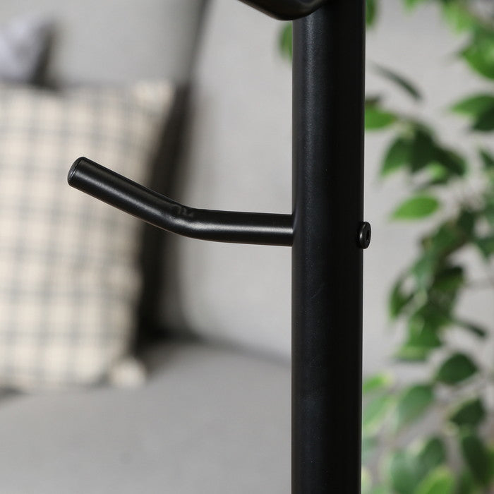 リュックが掛けられるポールハンガー ブラック マットブラック 幅335×奥行335×高さ1720 fj-27955の画像