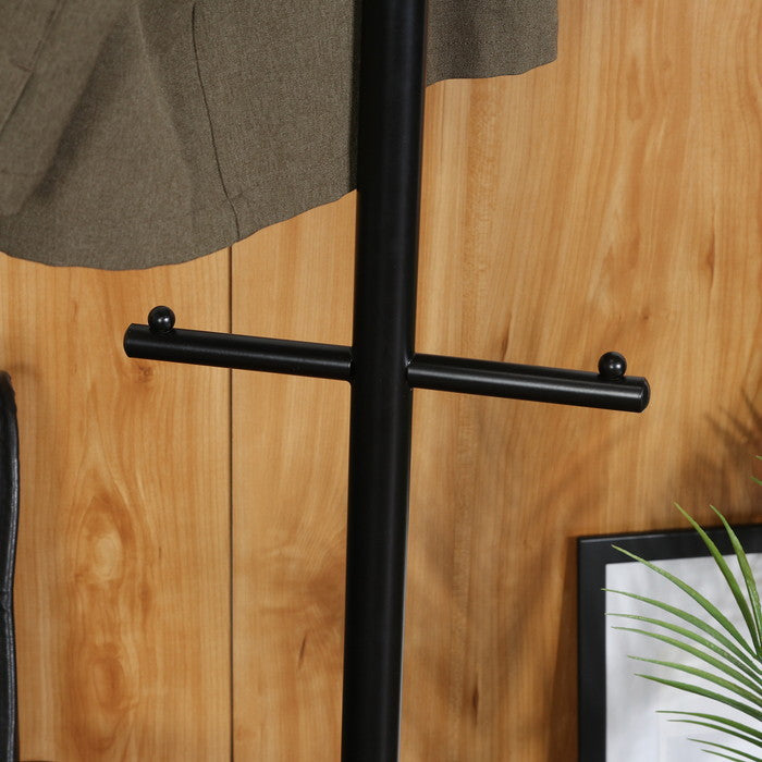 リュックが掛けられるポールハンガー ブラック マットブラック 幅335×奥行335×高さ1720 fj-27955の画像