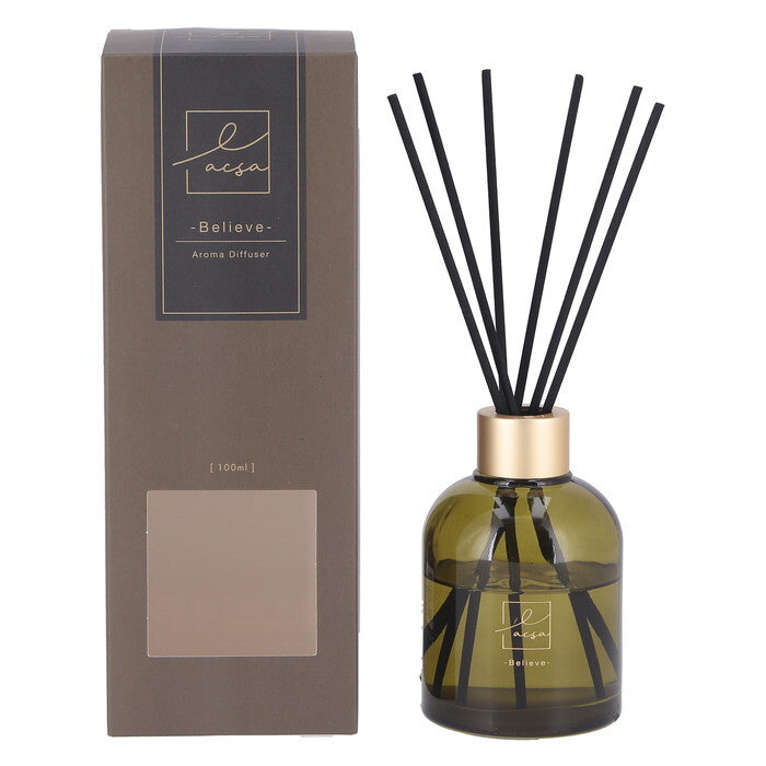 ディフューザー LACSA ラシサ Believe 100ml 完成品 W80×D80×H220mm 0.34kg fj-28064の画像