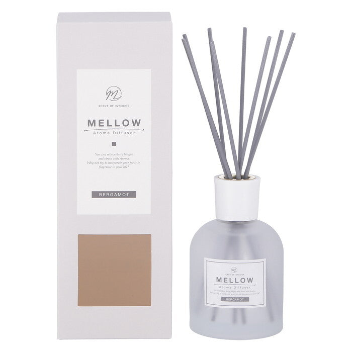 ディフューザー Mellow メロウ Bergamot 200ml 完成品 W85×D85×H240mm 0.56kg fj-28072の画像