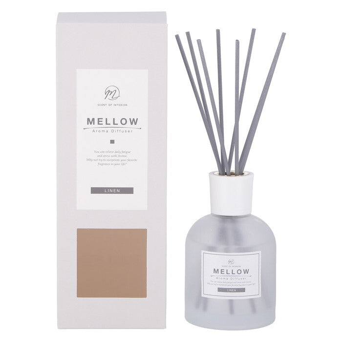 ディフューザー Mellow メロウ Linen 200ml 完成品 W85×D85×H240mm 0.56kg fj-28073の画像