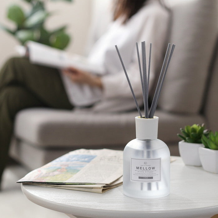 ディフューザー Mellow メロウ Linen 200ml 完成品 W85×D85×H240mm 0.56kg fj-28073の画像