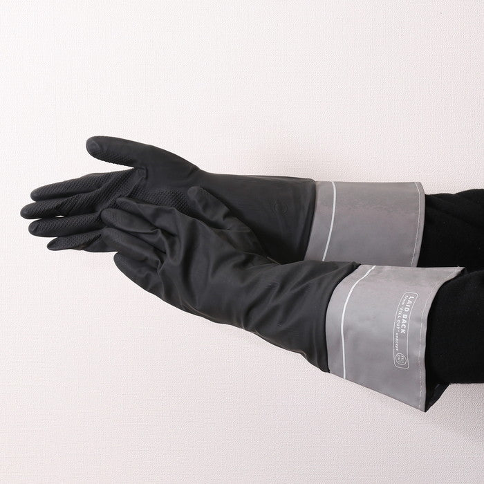 LBラテックスグローブ ブラック 幅170×奥行400×高さ10 fj-28113の画像