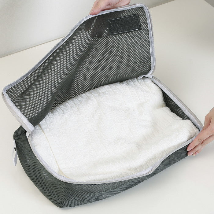 LB 洗濯ネット スクエア型 モスグリーン 幅380×奥行200×高さ100 fj-28522の画像