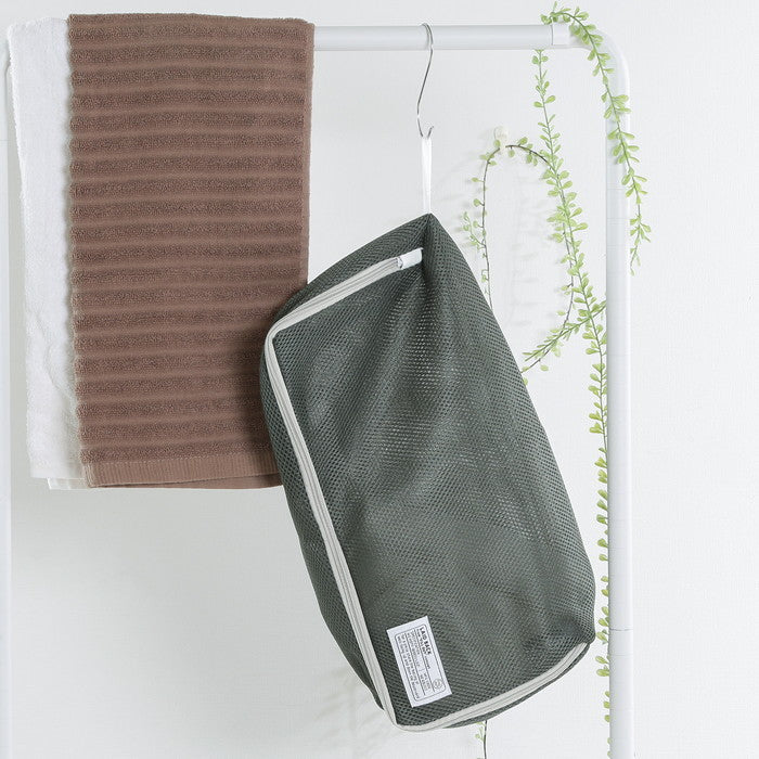 LB 洗濯ネット スクエア型 モスグリーン 幅380×奥行200×高さ100 fj-28522の画像