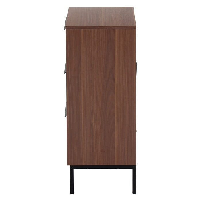 チェスト KD ファブリック クレオ 3段 ホワイト×ブラウン WH × BR 組立品 W595×D320×H733mm 8.8kg fj-29030の画像