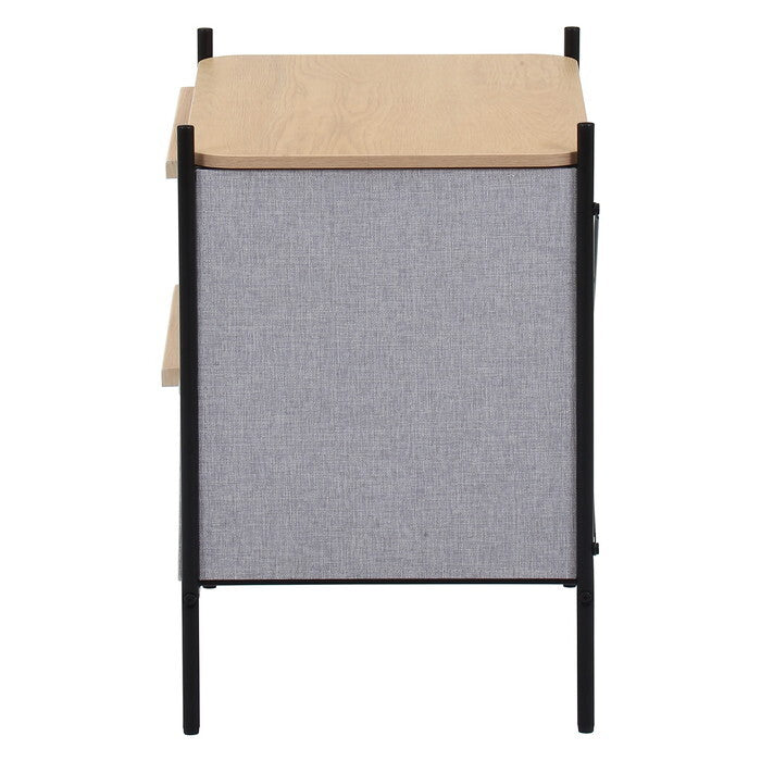 チェスト KD ファブリック パトラ 2段 グレー×ナチュラル GY×NA 組立品 W577×D410×H584mm 6kg fj-29033の画像