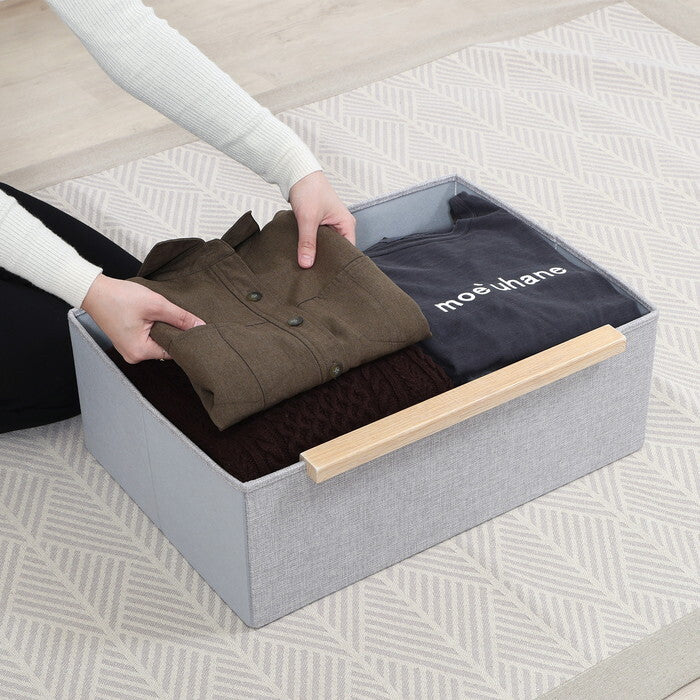 チェスト KD ファブリック パトラ 2段 グレー×ナチュラル GY×NA 組立品 W577×D410×H584mm 6kg fj-29033の画像