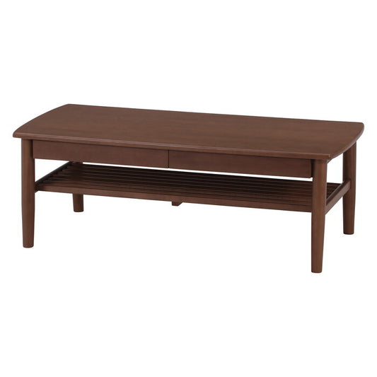 センターテーブル 引出し 棚 付き カミュ BR ブラウン 組立品 W1150×D520×H400mm 18kg fj-29104の画像