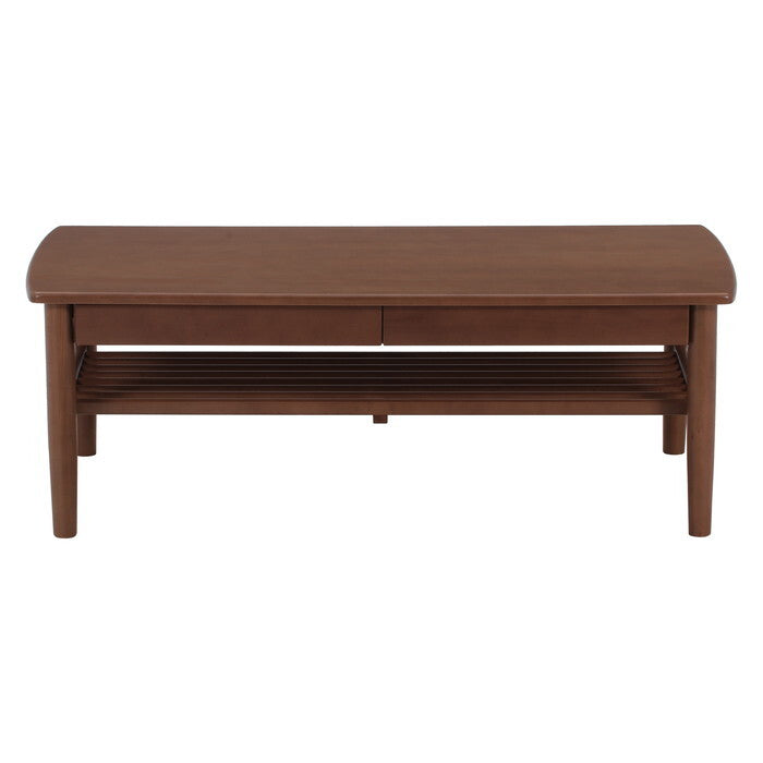 センターテーブル 引出し 棚 付き カミュ BR ブラウン 組立品 W1150×D520×H400mm 18kg fj-29104の画像