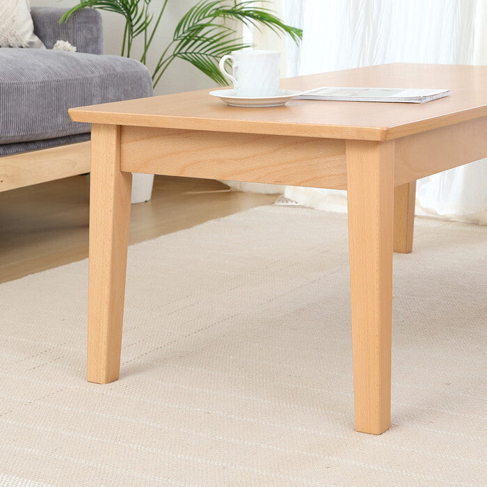 リビングテーブル シンプル シュラ NA ナチュラル 組立品 W1100×D500×H400mm 9.6kg fj-29105の画像