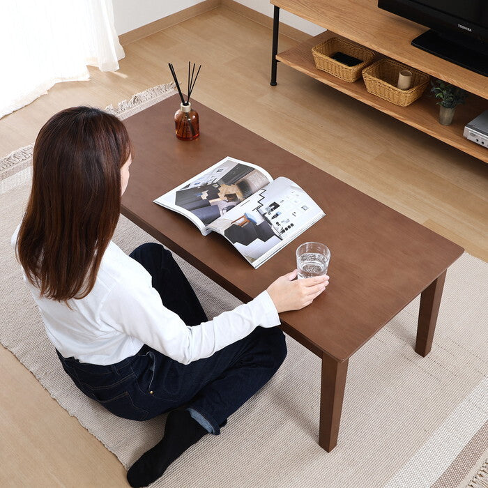 リビングテーブル シンプル シュラ BR ブラウン 組立品 W1100×D500×H400mm 9.6kg fj-29106の画像