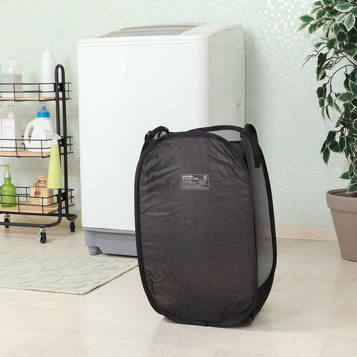 ランドリー LB ポップアップ スクエア ブラック 完成品 W300×D300×H520mm 0.1kg fj-29262の画像