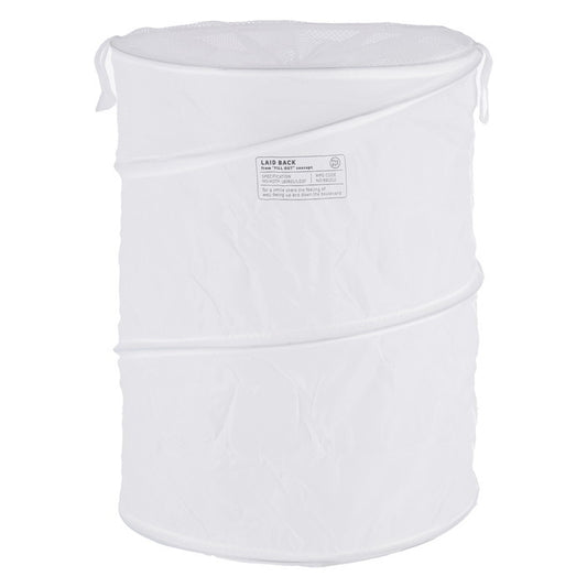 LB ポップアップランドリー バスケット ラウンド ホワイト ホワイト 幅350×奥行350×高さ480 fj-29263の画像