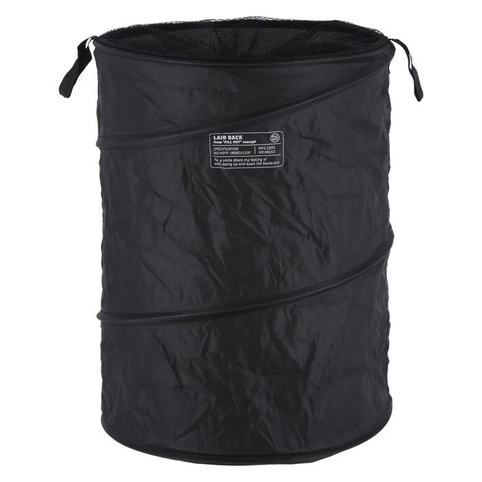 LB ポップアップランドリー バスケット ラウンド ブラック 幅350×奥行350×高さ480 fj-29265の画像