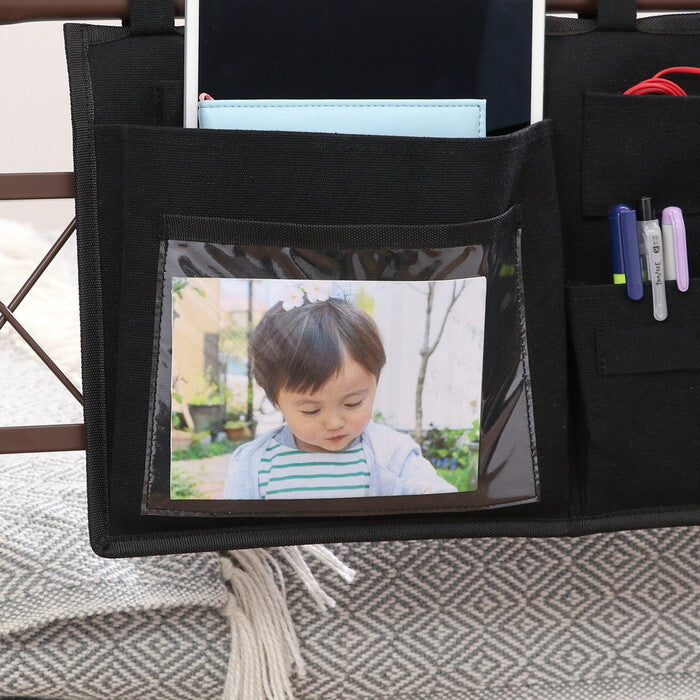 ベッドサイドポケット BK ブラック 完成品 W550×D250×H0mm 0.2kg fj-29269の画像