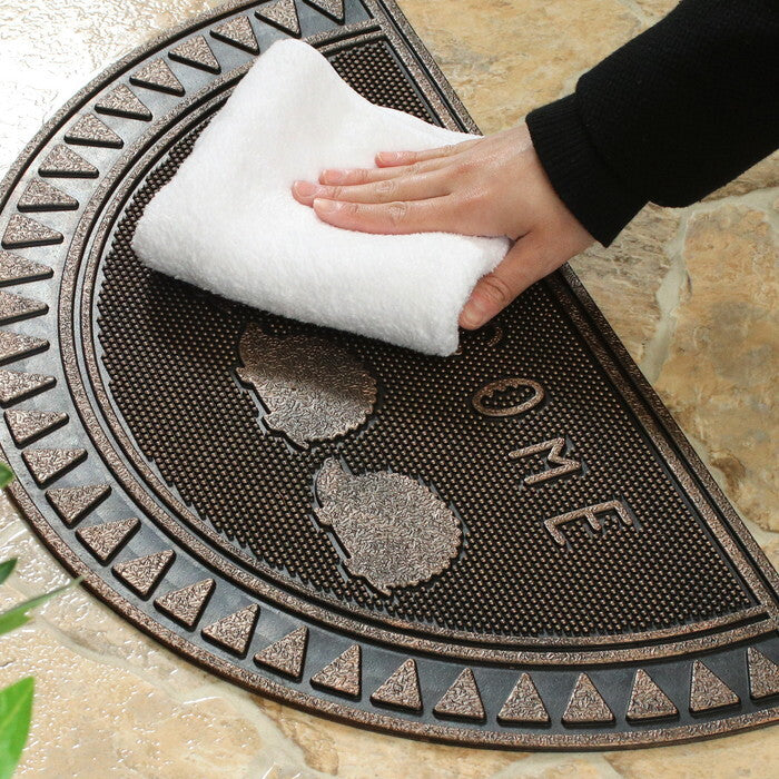 ラバーマット セミサークル 60×33 ハリネズミ コッパー 完成品 W600×D330×H5mm 0.85kg fj-29279の画像