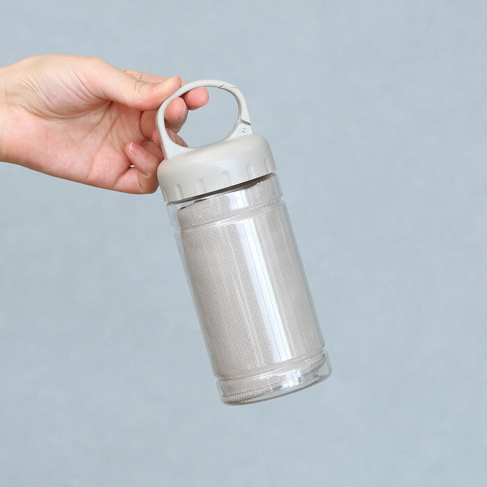 タオル UVクール ボトル付き 30×100cm L.GY 完成品 W300×D1×H1000mm 0.105kg fj-29374の画像