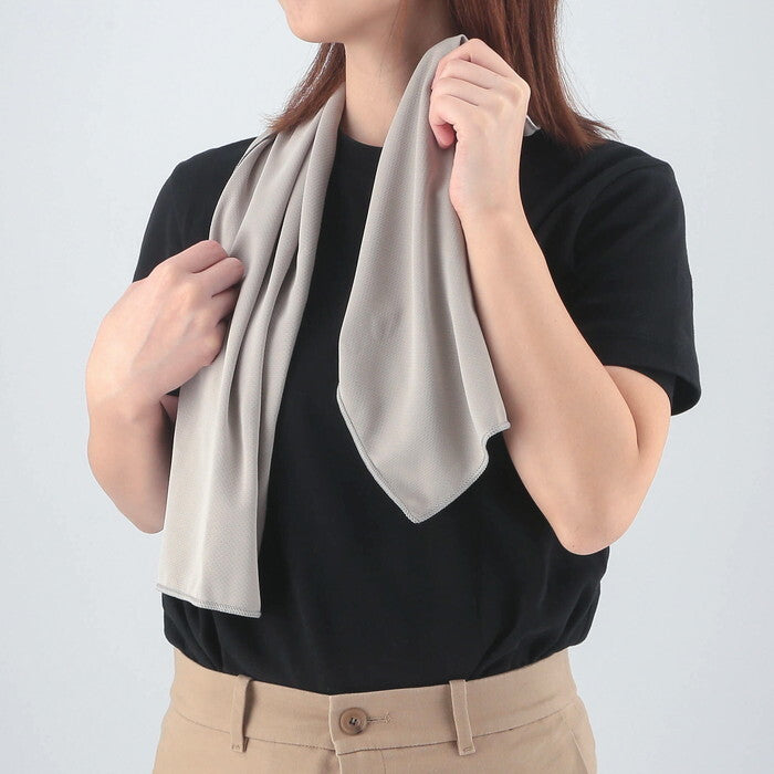 タオル UVクール ボトル付き 30×100cm L.GY 完成品 W300×D1×H1000mm 0.105kg fj-29374の画像