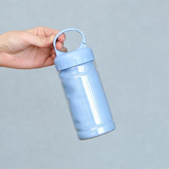 UVクールタオル ボトル付き 30×100cm BL BL 幅300×奥行1×高さ1000 fj-29376の画像