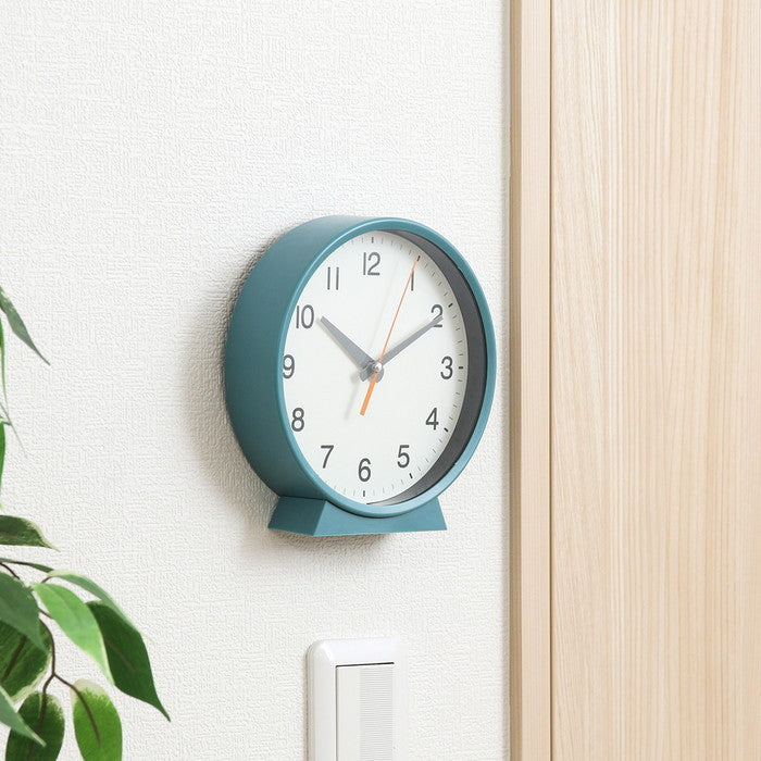 置時計 掛時計 兼用計 エルフ B.GR ブルーグリーン 幅162×奥行43×高さ171 fj-29870の画像